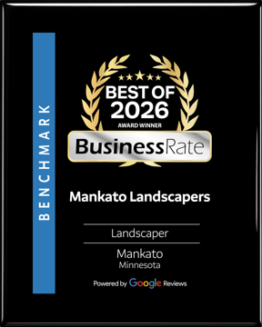 BusinessRate Best of 2026 award, Mankato Landscapers, ranked from Google reviews